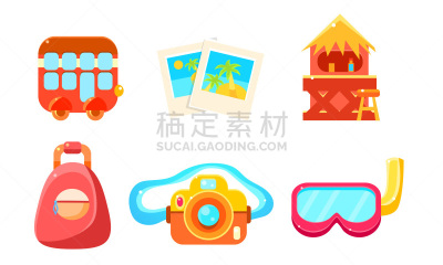可爱的,夏天,绘画插图,闪亮的,符号,矢量,明亮,手提箱,船,证章