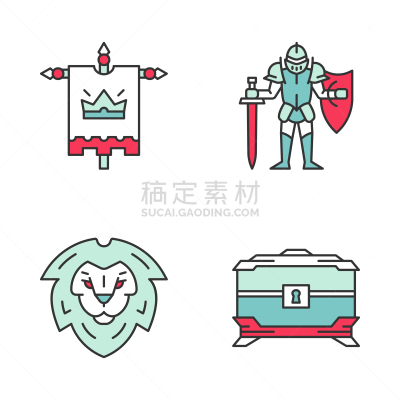 彩色图片,计算机图标,中世纪时代,背景分离,勇士,动物群,动物,人体,互联网,高雅