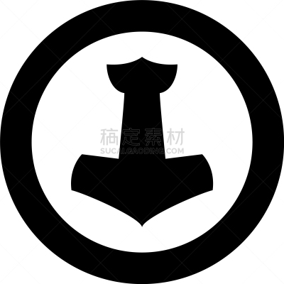 圆形,黑色,计算机图标,索尔的铁锤,神符,轮廓,索尔,力量,矢量