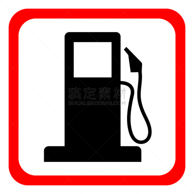 喷头,车站,加油机,平坦的,计算机图标,轮廓,白色,红色,加仑,服务