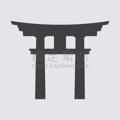 鸟居,图标,亚洲,名声,矢量,大门,广岛县,建筑