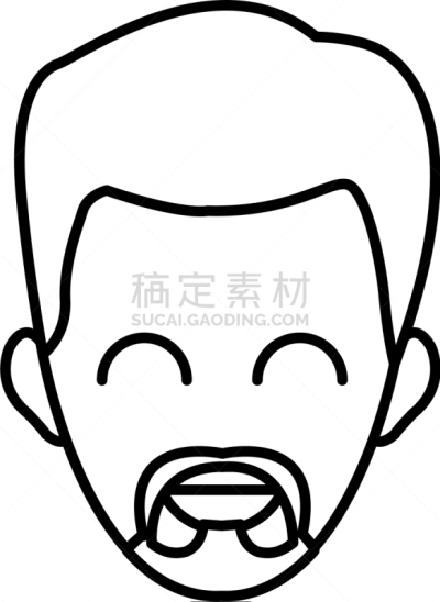 男人,卡通,可爱的,商务,人,概念,肖像,图像,微笑,违约