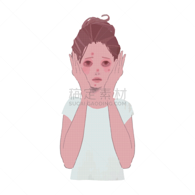 矢量,女人,绘画插图,粉刺,皮炎,纯净,仅日本人,日本人,仅女人,仅一个女人