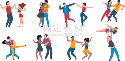 舞蹈,卡通,人,性格,矢量,青年人,幸福,1906,聚会