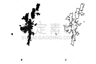 设得兰群岛,国内著名景点,草图,城市,大喊,剪影