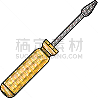 菲利普斯,螺丝刀,彩色铅笔,分离着色,金属,铅笔,塑胶,金属质感,剪影