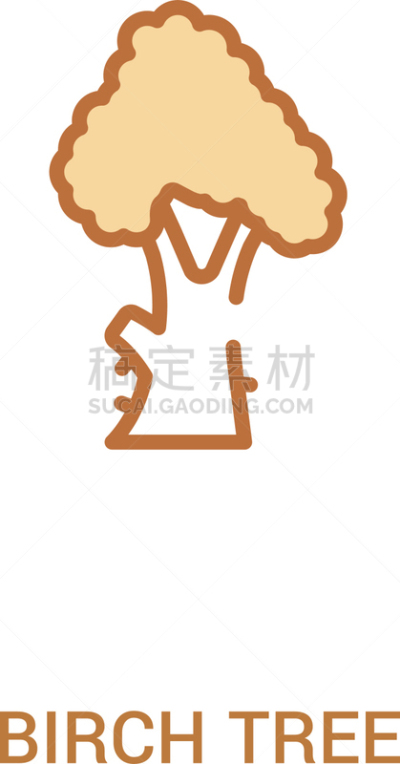 白桦,两只动物,线条,概念,简单,计算机图标,直的,加拿大桦,植物群,榆树