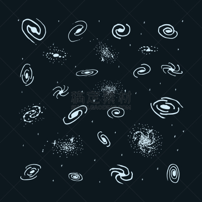 星系,螺旋星系,螺线,不规则的,天文学,太空,椭圆形,图像,矢量,绘制