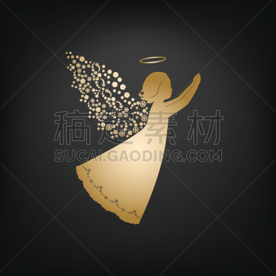 高雅,雨云,天使,翅膀,花纹,春天,漩涡形,式样,华丽的,复古