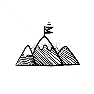 乱画,矢量,山,绘画插图,在上面,动物手,分离着色,高雅,绘制