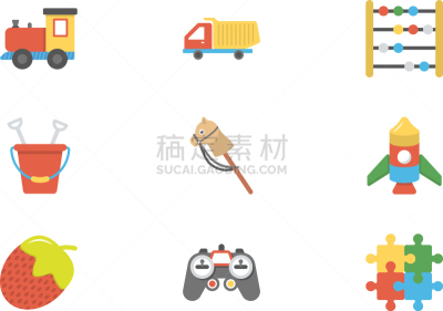 儿女,儿童,微缩火车,七巧板,玩具卡车,图像,浆果,瓷砖,草莓,矢量
