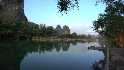 广西桂林阳朔玉龙江日出
