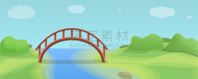 概念,桥,卡通,高雅,伍德里昂,木材,建筑业,小的,圆木