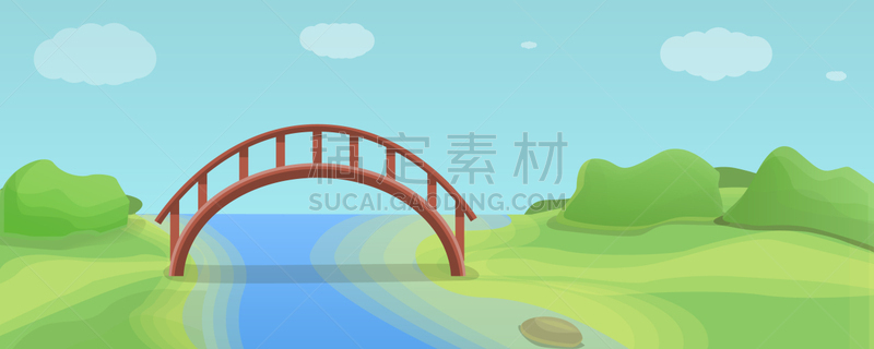 概念,桥,卡通,高雅,伍德里昂,木材,建筑业,小的,圆木