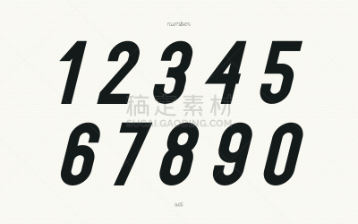 数字,倾斜的,数字7,创造力,文字,数字6,数字9,矢量,数字8,复古