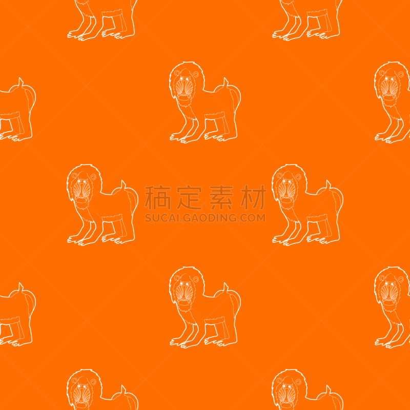 山魈,式样,橙子,猴子,可爱的,几何形状,野生动物,肖像,灵长目,猿