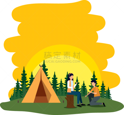 时区,青年伴侣,旅行者,男人,男孩,女人,女孩,地形,户外,露营