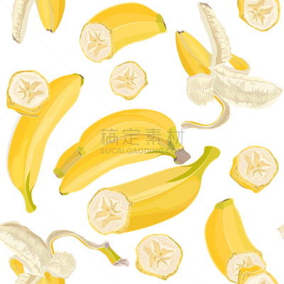 香蕉,热带植物图案,夏天,纺织品,式样,植物学,图像,矢量,分离着色,绘制