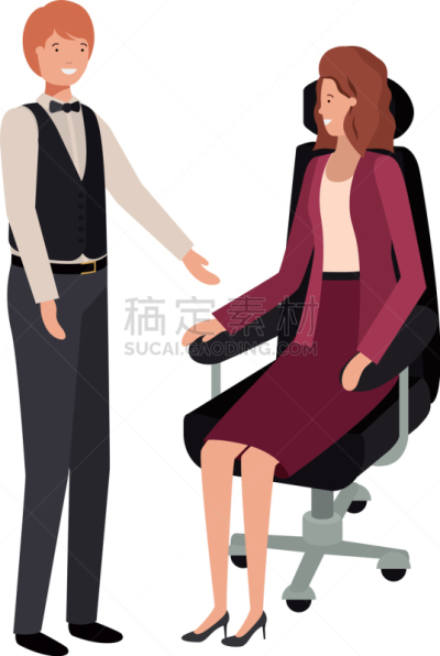 男人,女人,办公椅,首领,职业,商务人士,男商人,女商人,坐,站