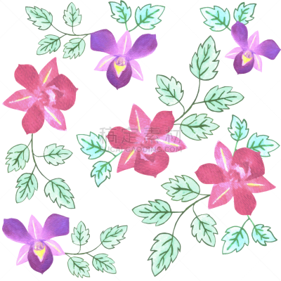 pink and purple dendrobium orchid pattern