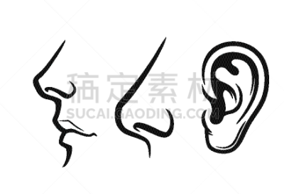 人的耳朵,人的鼻子,人的嘴,分离着色,呼吸运动,听障,健康保健,人,试听
