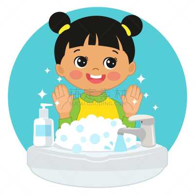 儿童,女孩,水槽,绘画插图,可爱的,纯净,仅一个女孩,仅儿童,人体,幸福