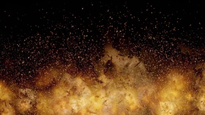 逼真的 地面爆炸和爆炸。VFX元素。