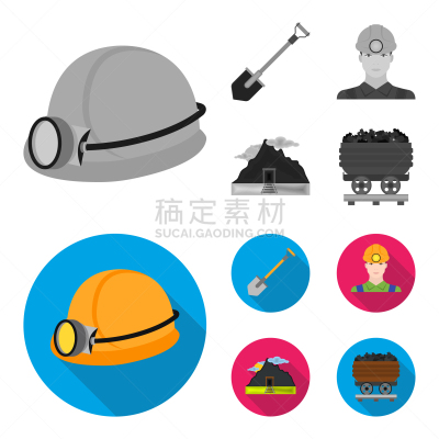 矿工,采矿业,平衡折角灯,铲子,建筑物门,分离着色,商务,纯种犬,手摇车,收集