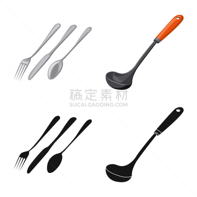 分离着色,厨房,图标,一个物体,不锈钢,食品,长柄勺,烹调用具,钢铁,主厨