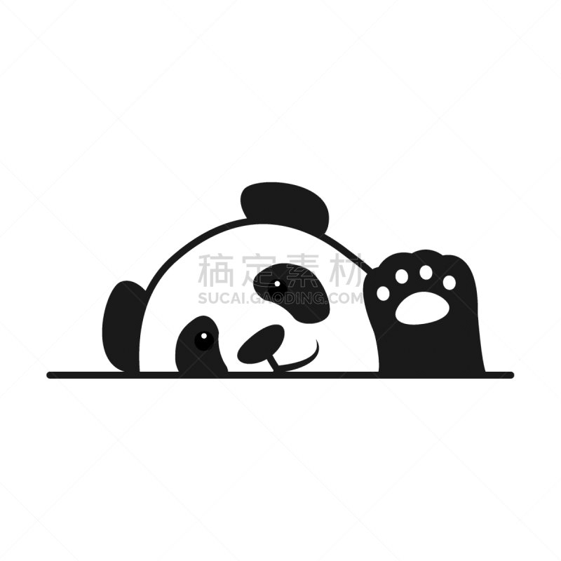 矢量,爪子,绘画插图,卡通,可爱的,熊猫,野生动物,泰国,哺乳纲,头
