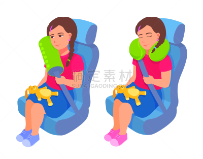 汽车,儿童,安全的,幼儿,座位,女孩,颈枕,旅途,安全绳,坐