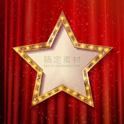 黄金,空白的,星形,计划书,马奇,赌场,马戏团,矢量,庆祝