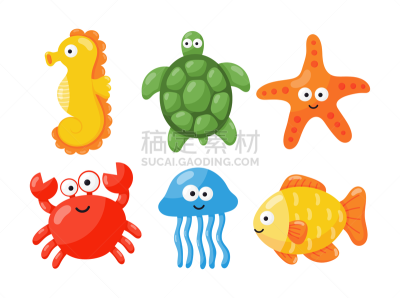 可爱的,动物,绘画插图,卡通,乐趣,海洋,白色背景,矢量,分离着色,触须