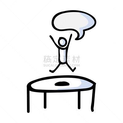 蹦床,概念,举起手,对话气泡框,精力,体操,运动,跳,绘制