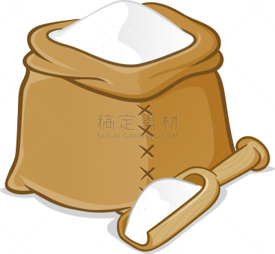 大口袋,面粉,木制,充满的,铲子,分离着色,谷物,古老的,粗麻布,设计