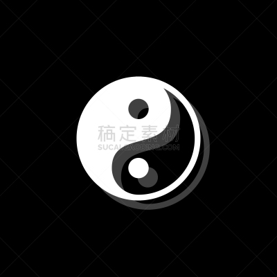 阴阳符,平坦的,图标,摆拍,哲学家,平衡,全球通讯,一对