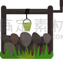 彩色图片,井,矢量,水,砖,大桶,图像,地下水,绿色,绘制