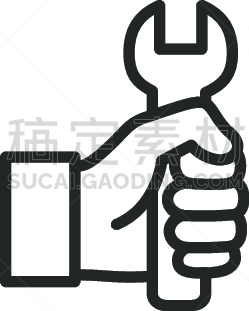 手,活动扳手,一个物体,背景分离,技术,简单,细的,建筑业,拿着,剪贴画