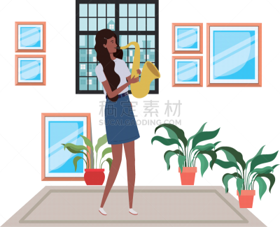 白色背景,萨克斯,青年女人,音乐人,萨克斯手,歌手,合唱团,女人,音乐,图像