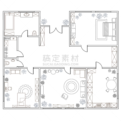 公寓,做计划,抽象,卧室,数字2,房屋建设,打印单据,蓝图,床,卫生间