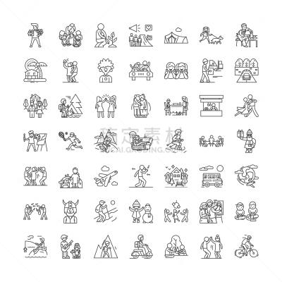 符号,矢量,绘画插图,计算机图标,标志,成一排,直的,度假,布置,休闲