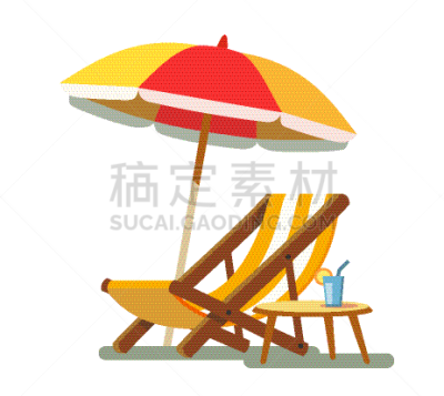 沙滩椅,海滩,遮阳伞,分离着色,白色,白昼,红色,条纹,季节,休闲