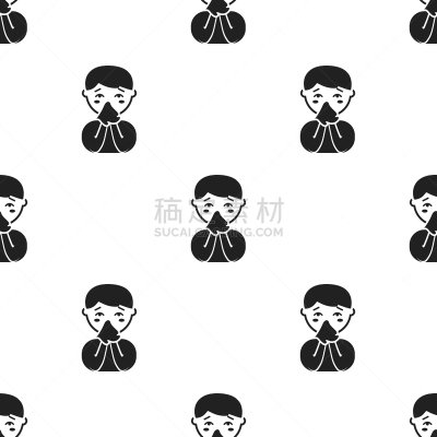 黑色,一个人,计算机图标,擤鼻子,成年的,男人,男孩,式样,健康保健,生病