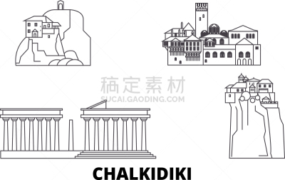 希腊,城市天际线,哈尔基迪基市,分界线,旅途,海岸线,地中海,夏天,旅行,布置