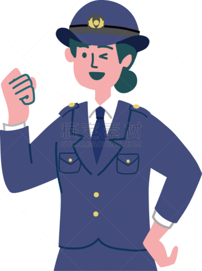 女人,警官,做手势,线条,警察局,简单,绘画插图,问号,问题,评论员