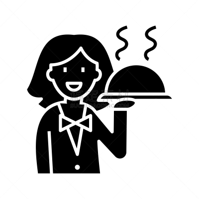 绘画插图,女招待,符号,概念,计算机图标,盘子,矢量,标志,黑色,平坦的