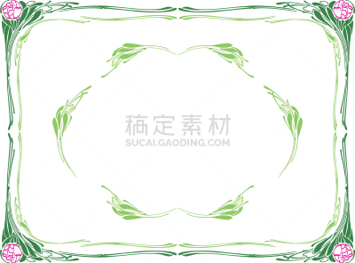 绿色,边框,卷着的,华贵,脆弱,弹性,图像,花,装饰,复古