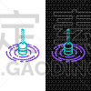 紫色,绘画插图,矢量,绿色,钓具,计算机图标,浮标,分离着色,黑色背景,线条