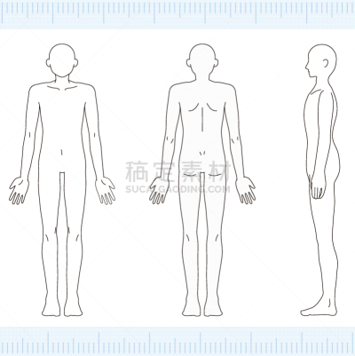 全身像,男性,后背,美,正面视角,侧面视角,健康保健,线条,除痣,医疗图