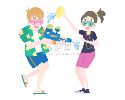水,可爱的,送水节,湿,传统,拖鞋,泰国,溅